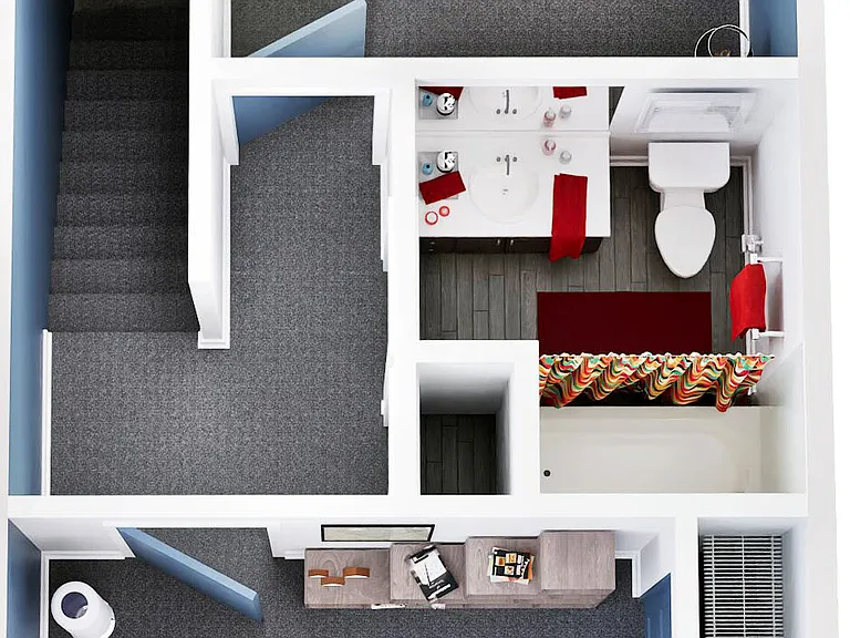 Bedrooms - Full Bathroom Level