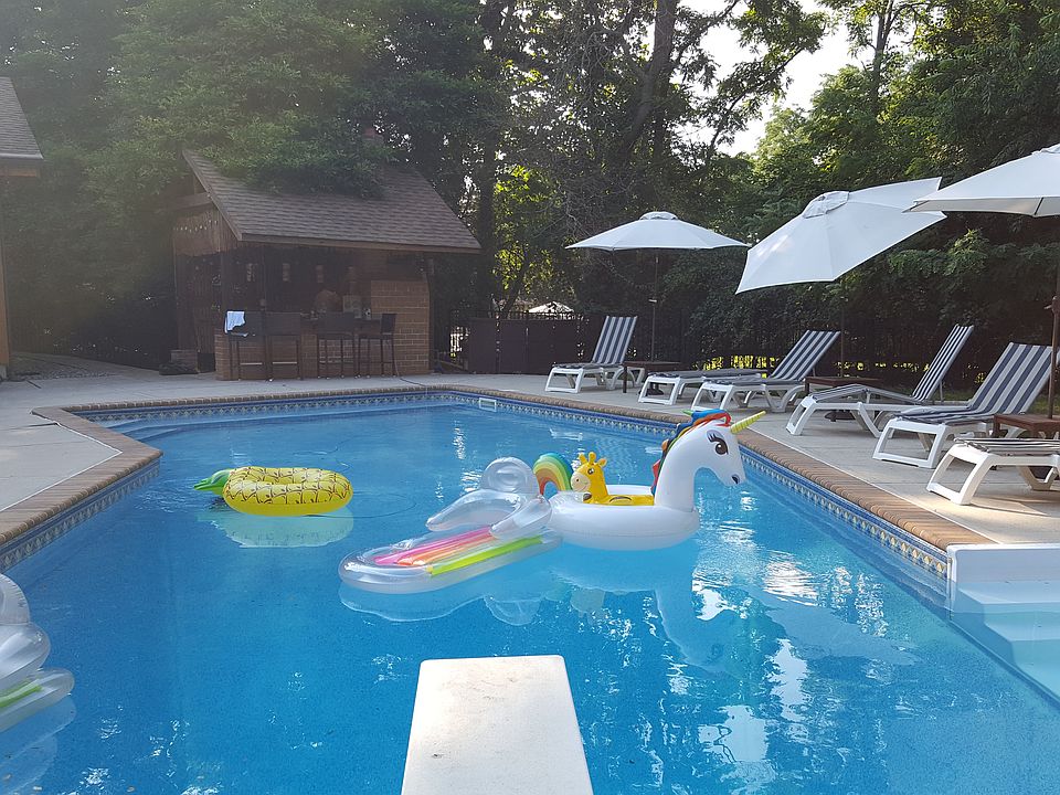 Salt water pool with heater