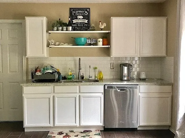 Subway tile white kitchen