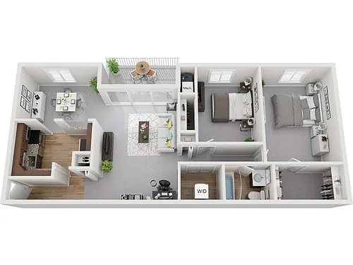 Floor plan 2 Bedroom 1 Bath Renovated