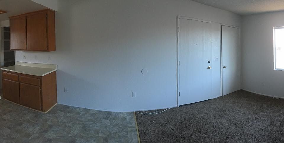 Spacious kitchen and living room/open floor plan.