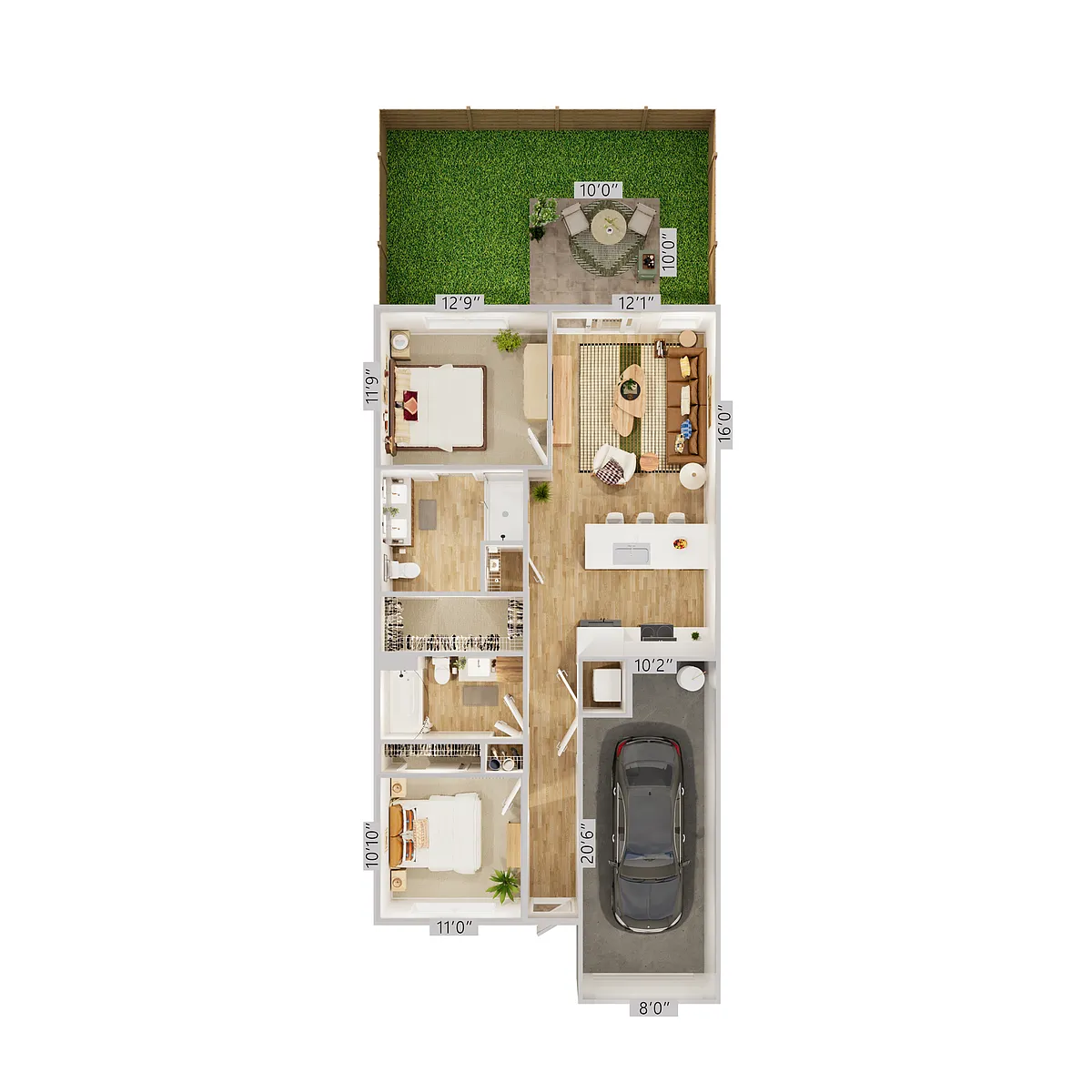 Floor plan Pursuit 2 x 2 A