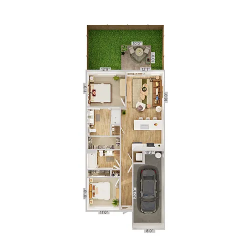 Floor plan Pursuit 2 x 2 A