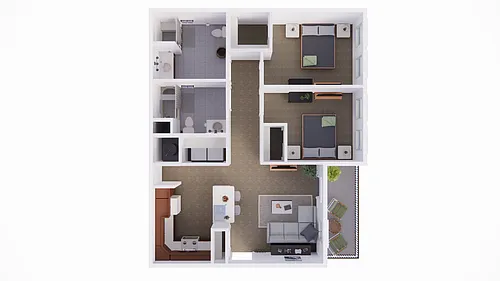 Floor plan 2 Bedroom 2 Bathroom B2