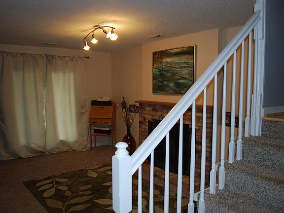 Lower level lining area with Wood burning FirePlace