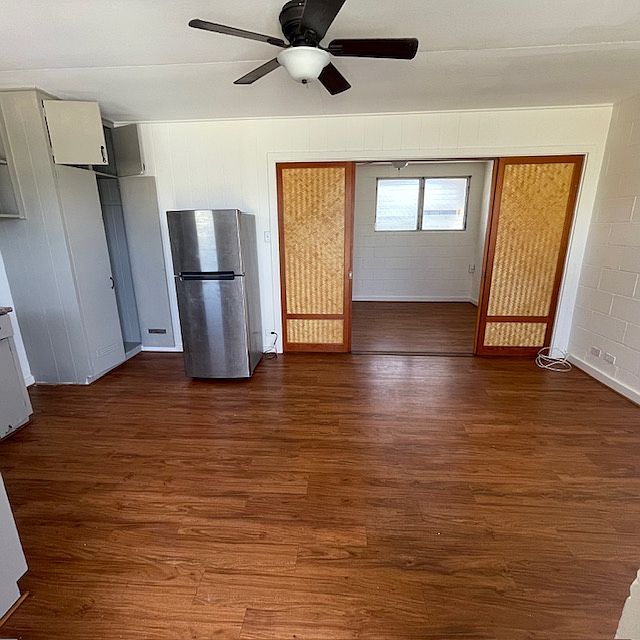 living room with kitchen
