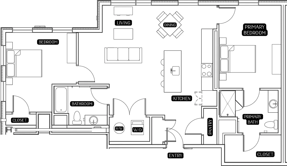 Floor plan 2BR Floor Plan K