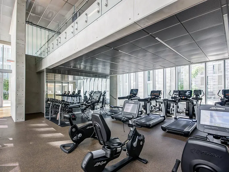Stay active in our spacious gym featuring premium Life Fitness equipment for cardio and strength training.