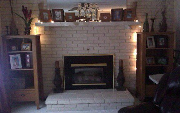 living room with gas fireplace