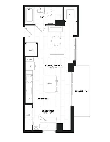 Floor plan Studio-B1.1