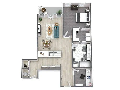 Floor plan 1 Bedroom Gold