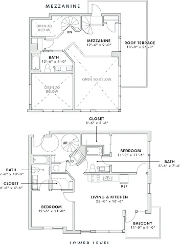 1,189 square foot two bedroom, three bath apartment home with mezzanine 1,189 square foot two bedroom, three bath apartment home with mezzanine