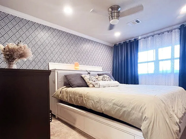 Master bedroom with King Size bed