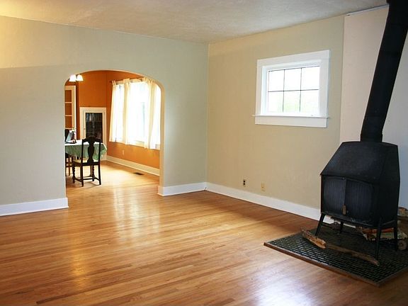 Living room with woodstove