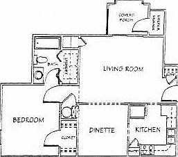 1 Bedroom 1 Bath 687 sq ft