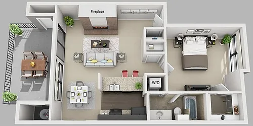 Floor plan Large 1x1