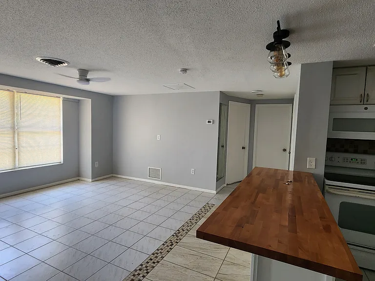 Living room and kitchen.