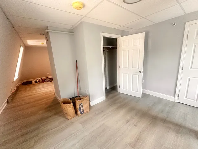 in bedroom area is a closet