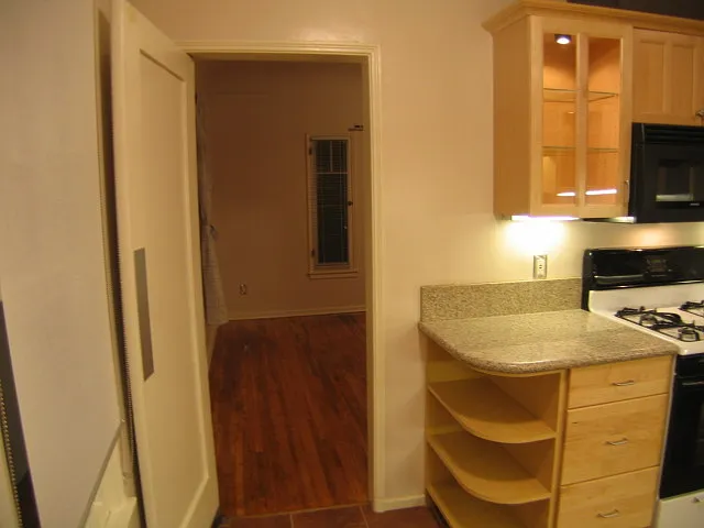 202 view from kitchen into living room.