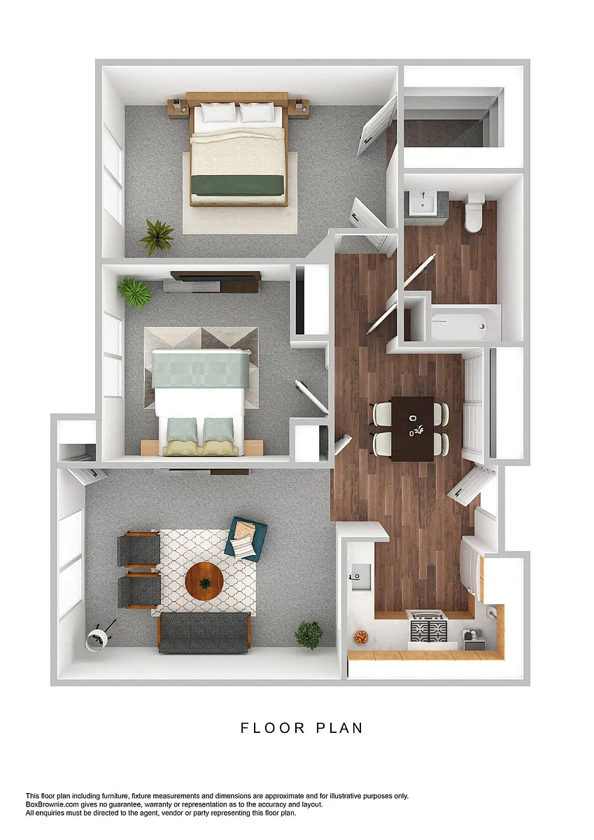 Floor plan 2 Bedroom 1 Bathroom