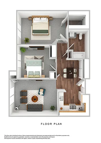 Floor plan 2 Bedroom 1 Bathroom
