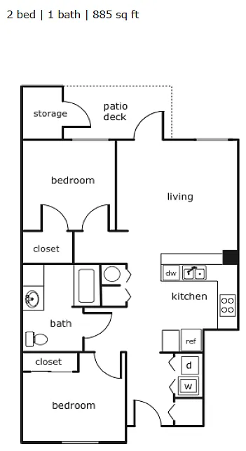Floor plan Willakenzie Crossing 2x1