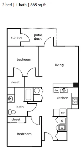 Floor plan Willakenzie Crossing 2x1