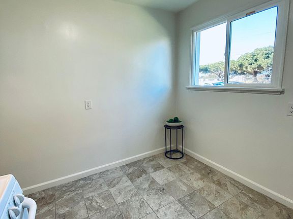 Large area for refrigerator and kitchen island