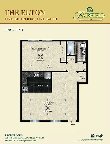 Floor plan One Bedroom Lower Elton