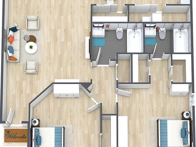 WWC Floor Plans - 3D - B1 - Image WWC Floor Plans - 3D - B1 - Image