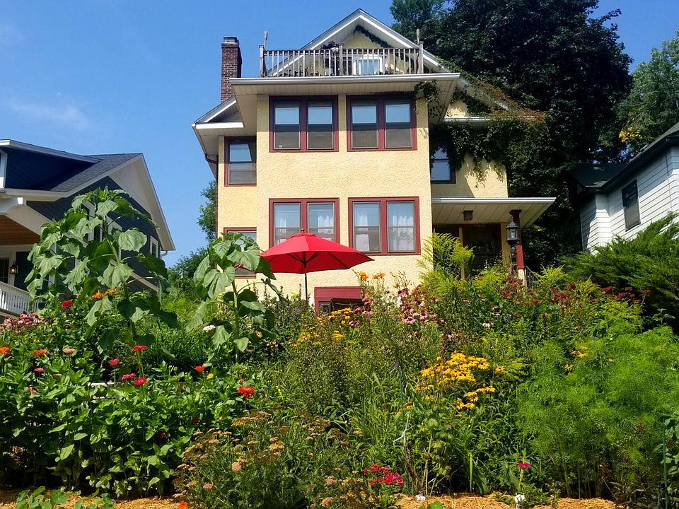 Walkout to beautiful garden overlooking Lake Harriet