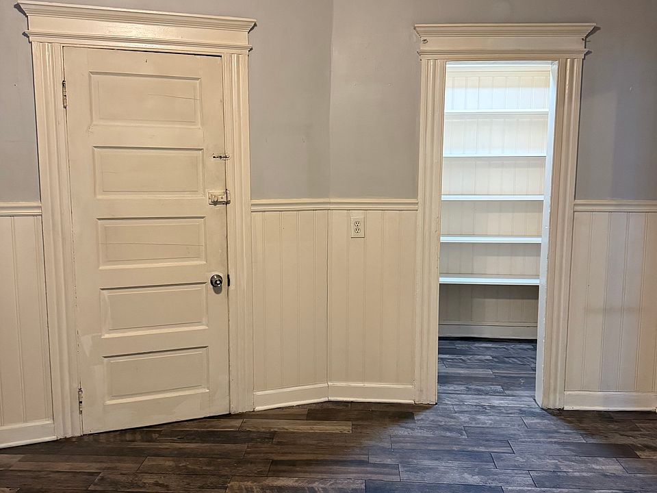 Kitchen view of walk in pantry