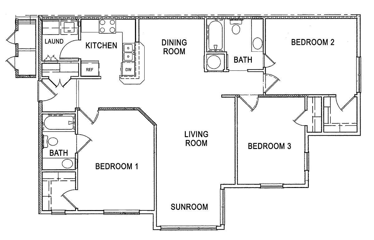 Floor plan Three Bedroom
