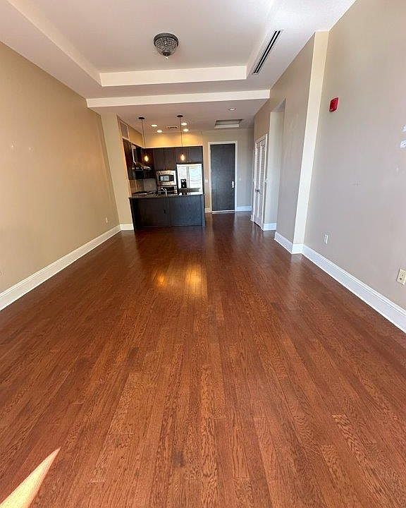 Living room seen from balcony, freshly repainted