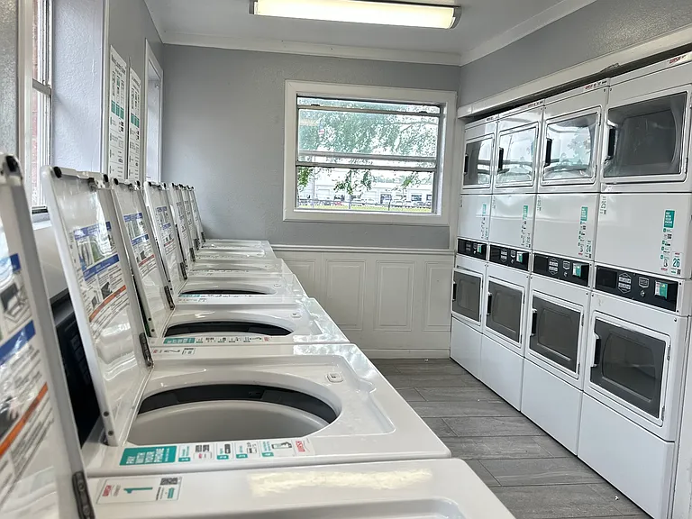 Get your laundry done all at once. Visit our clean Laundry rooms.