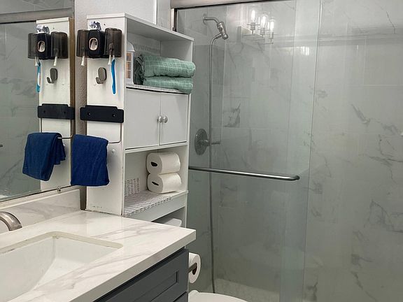 Remodeled full bath along the way