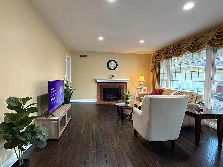 living room with fireplace