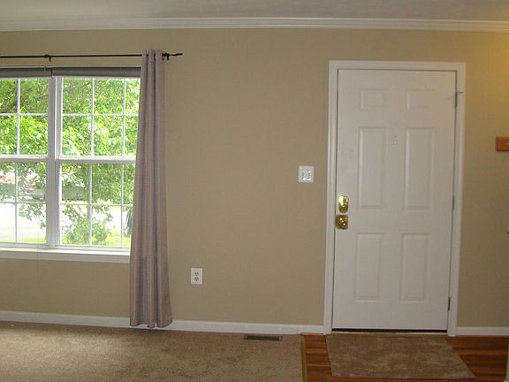 Front door and living room