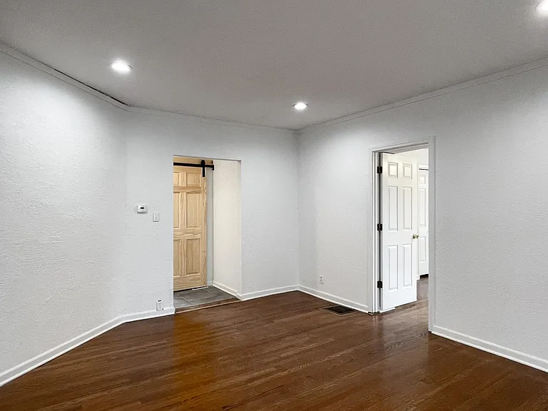 Living room facing the bathroom