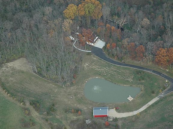 House, Pond, Barn, Woods, Creek