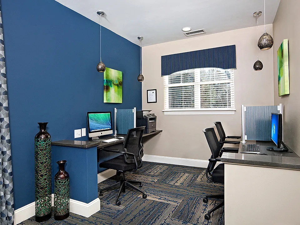 Business Center with Computers and Wireless Printing