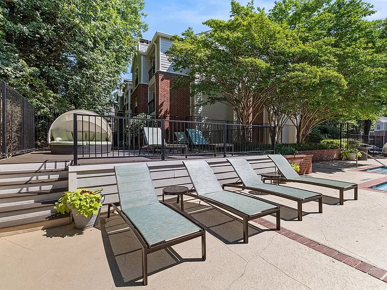Comfortable lounge chairs for relaxing in the sun