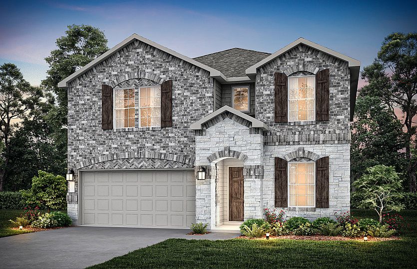 The Kisko, a two-story home with 2-car garage, shown with Home Exterior Q