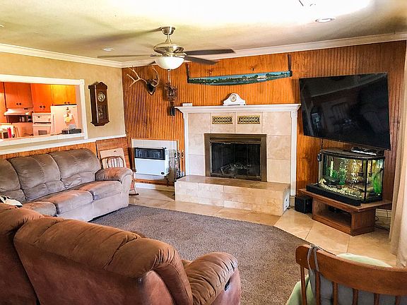 Living room with fireplace