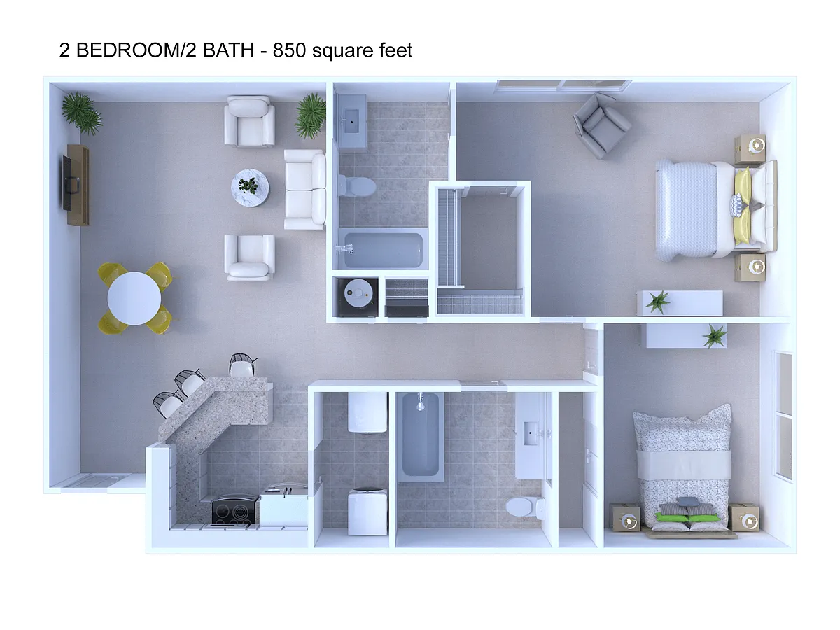 Floor plan 2 Bdrm Yale