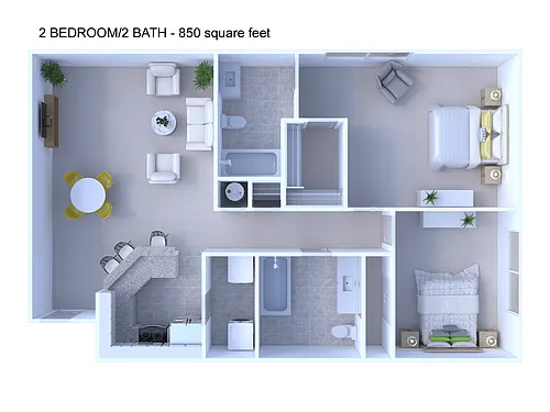 Floor plan 2 Bdrm Yale