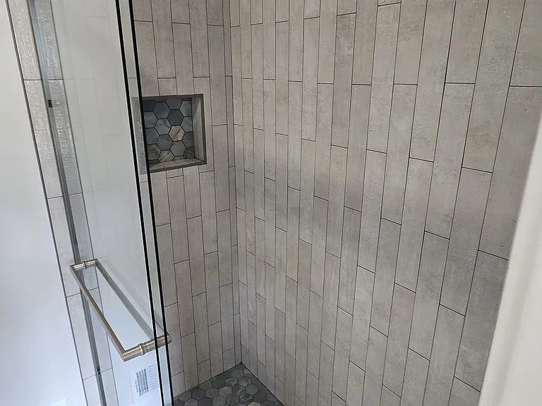 New walk-in shower in Primary Bedroom