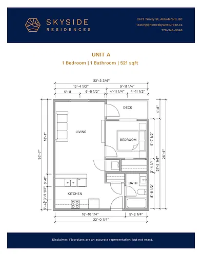 Floor plan 1 Bedroom 1 Bed 1 Bath 21