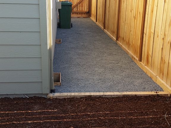 walkway to left sideof house