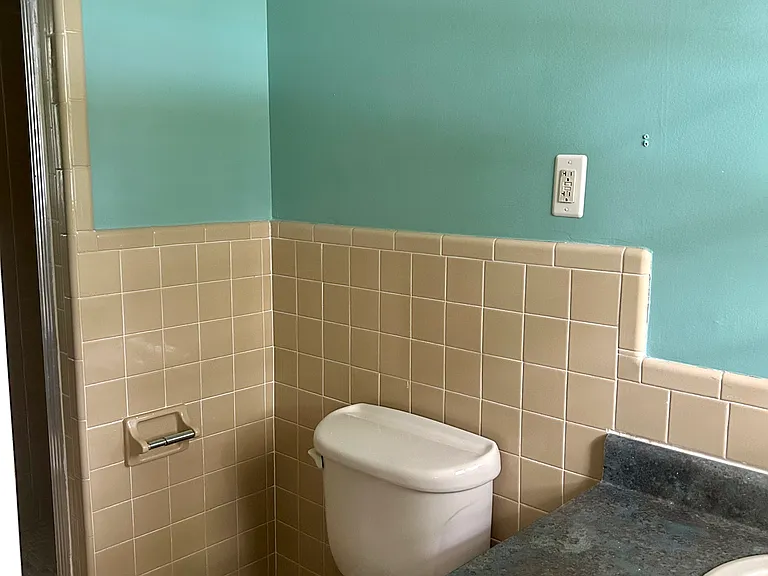 Master bathroom with standup, tile shower